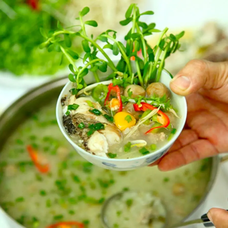 Cháo cá lóc rau đắng Bến Tre, món ngon miền quê sông nước 6