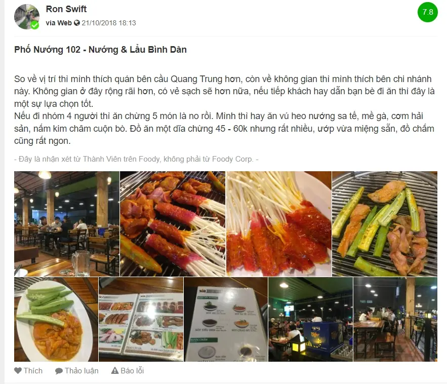 Qu&aacute;n Phố nướng 102 Cần Thơ ngon ngất ng&acirc;y như tr&ecirc;n ch&iacute;n tầng m&acirc;y 9