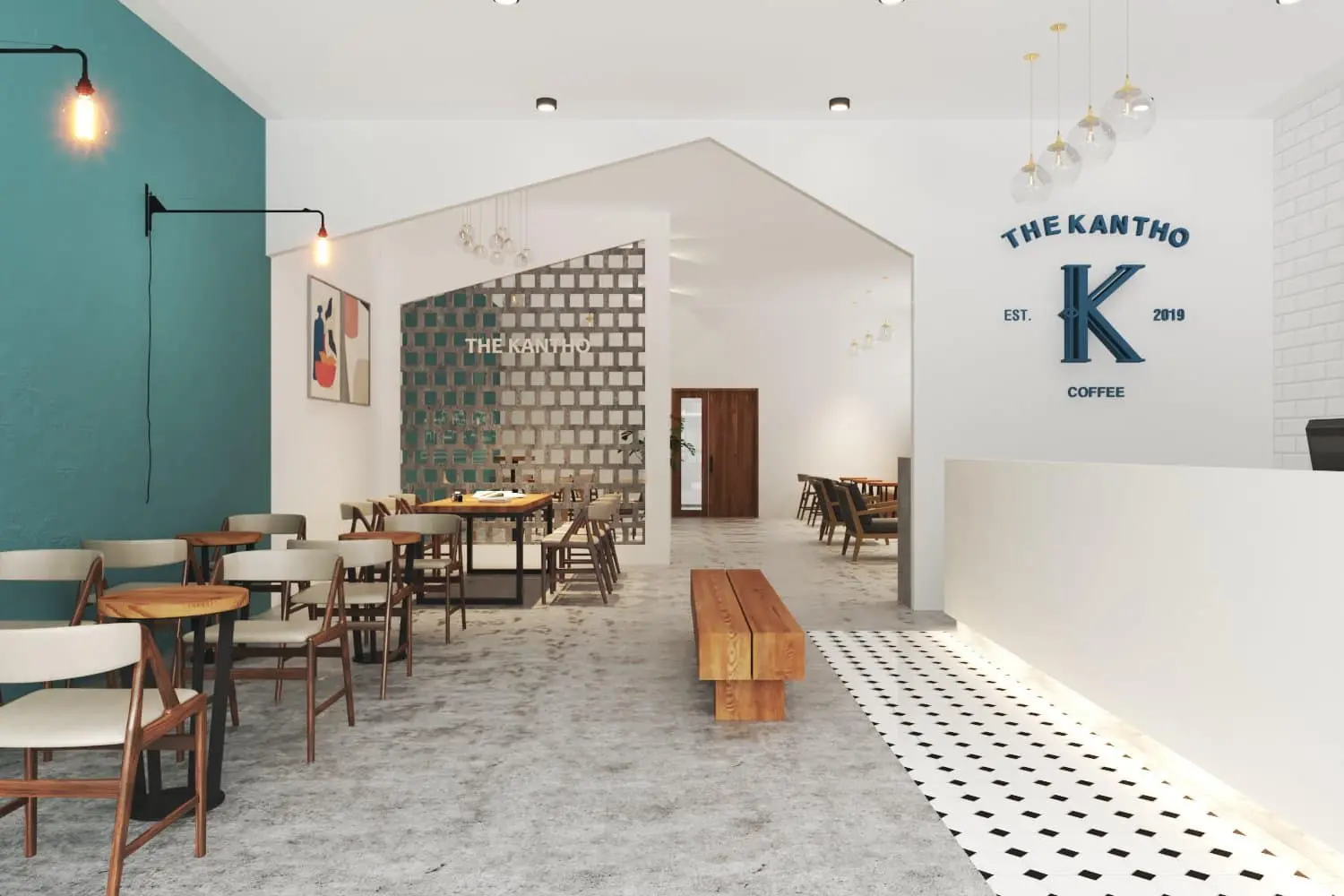 Tận hưởng kh&ocirc;ng gian xanh với vẻ đẹp hiện đại tại Qu&aacute;n The Kantho Coffee 15