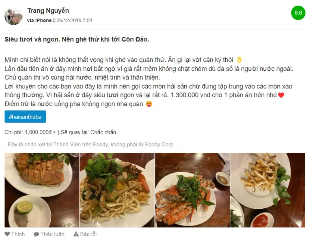 Nh&agrave; h&agrave;ng Thu Ba C&ocirc;n Đảo, thi&ecirc;n đường hải sản ngon m&ecirc; ly 7