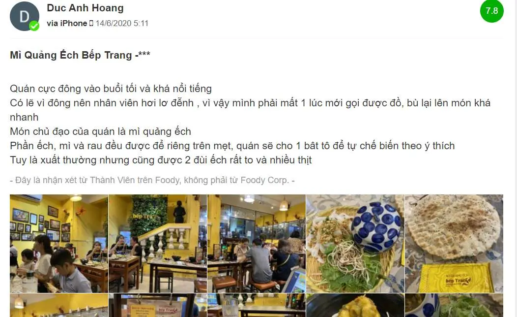 M&igrave; Quảng Ếch Bếp Trang M&oacute;n Ngon Kh&oacute; Cưỡng Khi Đến Đ&agrave; Nẵng 7