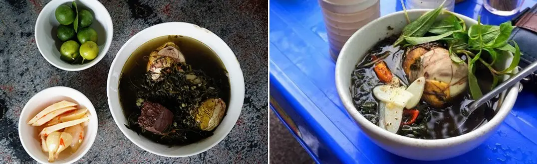 Tưởng quen m&agrave; lạ với m&oacute;n tiết v&agrave; trứng vịt lộn hầm l&aacute; ngải cứu 7
