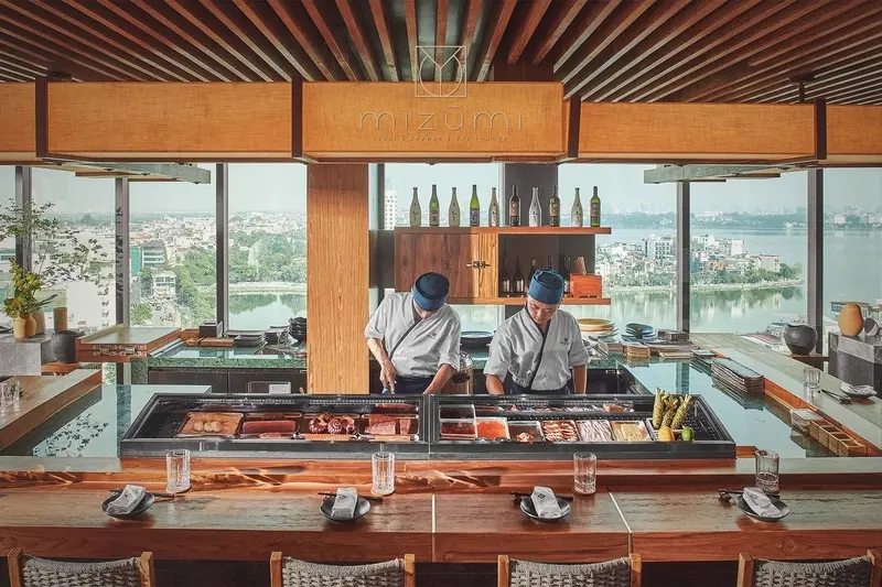 Mizumi Westlake kh&ocirc;ng gian của ẩm thực Nhật Bản nh&igrave;n ra Hồ T&acirc;y 3