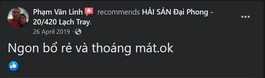 Hấp dẫn với thực đơn tại Nh&agrave; h&agrave;ng hải sản Đại Phong Hải Ph&ograve;ng 18