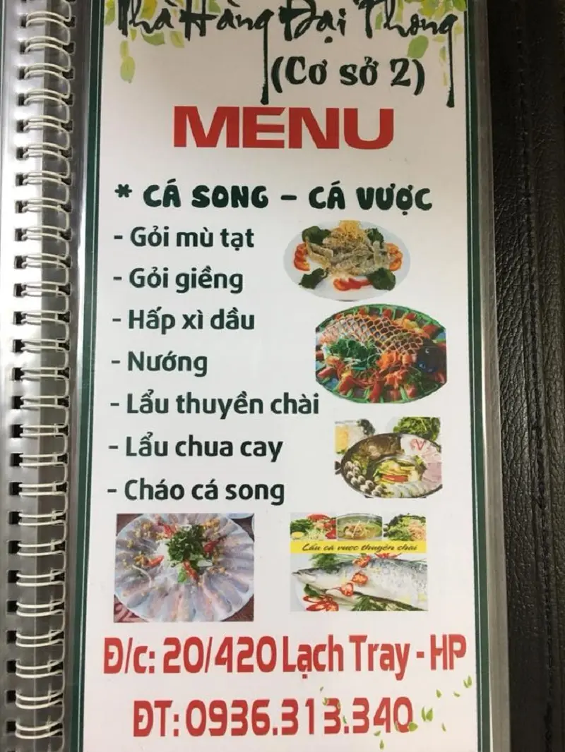 Hấp dẫn với thực đơn tại Nh&agrave; h&agrave;ng hải sản Đại Phong Hải Ph&ograve;ng 10