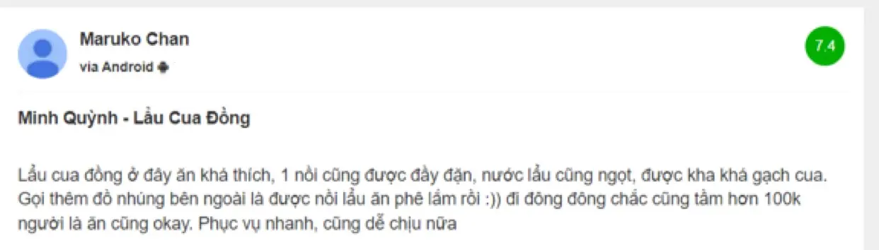 No đẫy bụng nồi Lẩu cua đồng Minh Quỳnh Hải Ph&ograve;ng chất lượng 9