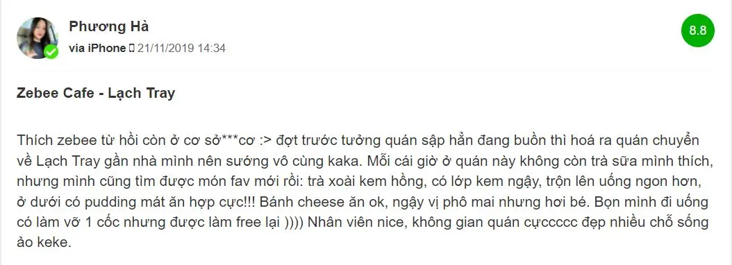 Sa vào lưới tình của những thức uống tại Zebee Cafe Lạch Tray 22