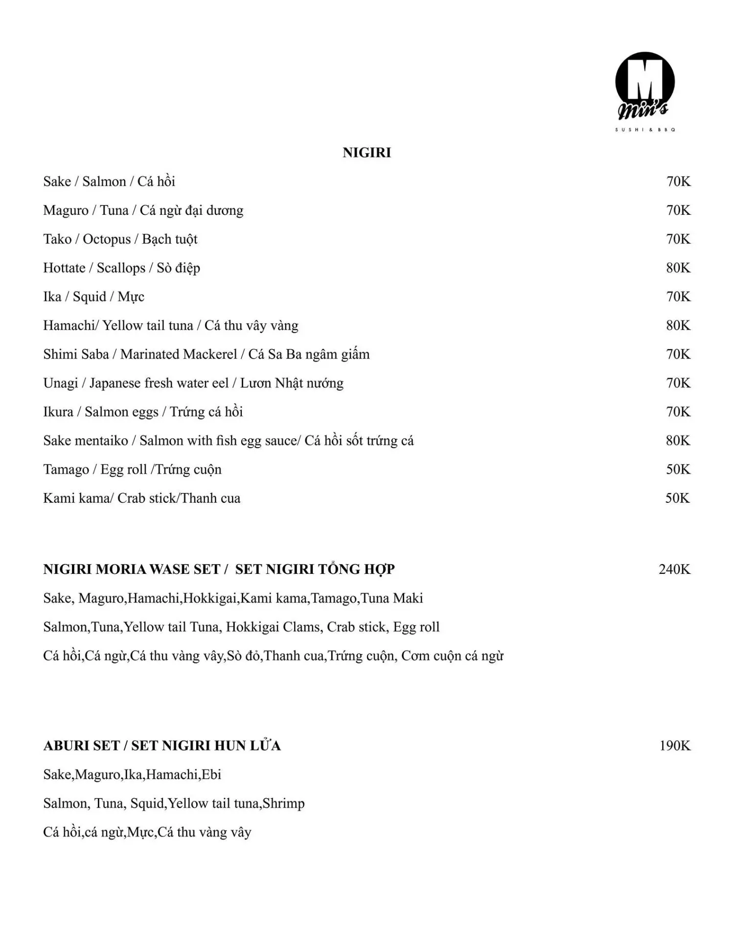 Min's Sushi and BBQ Hoi An - Xi&ecirc;n nướng v&agrave; sushi ngon nhất đến từ Nhật Bản 9