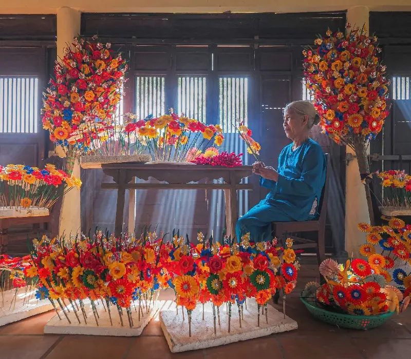 Hành trình trải nghiệm làng hoa giấy Thanh Tiên ở Huế