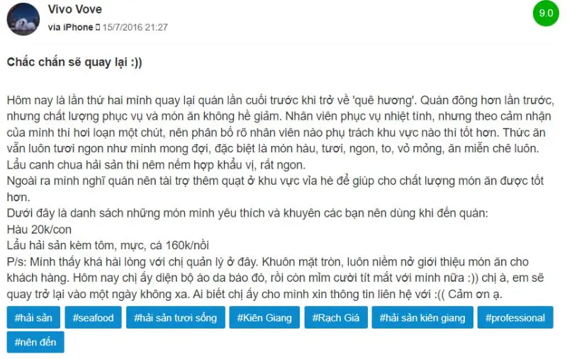 Review Qu&aacute;n ốc Biển Xanh, địa điểm ẩm thực được l&ograve;ng mọi thực kh&aacute;ch 4