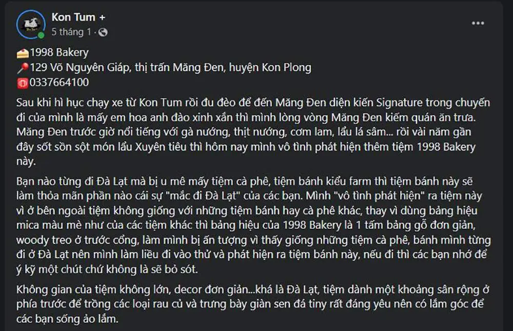 1998 Bakery, tiệm bánh nhỏ mang hương vị Đà Lạt ở Măng Đen 9