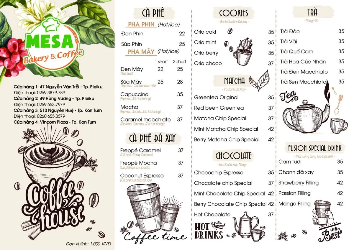 Mesa Bakery Coffee nơi lu&ocirc;n mang đến l&agrave;n gi&oacute; mới mẻ với menu độc đ&aacute;o 3