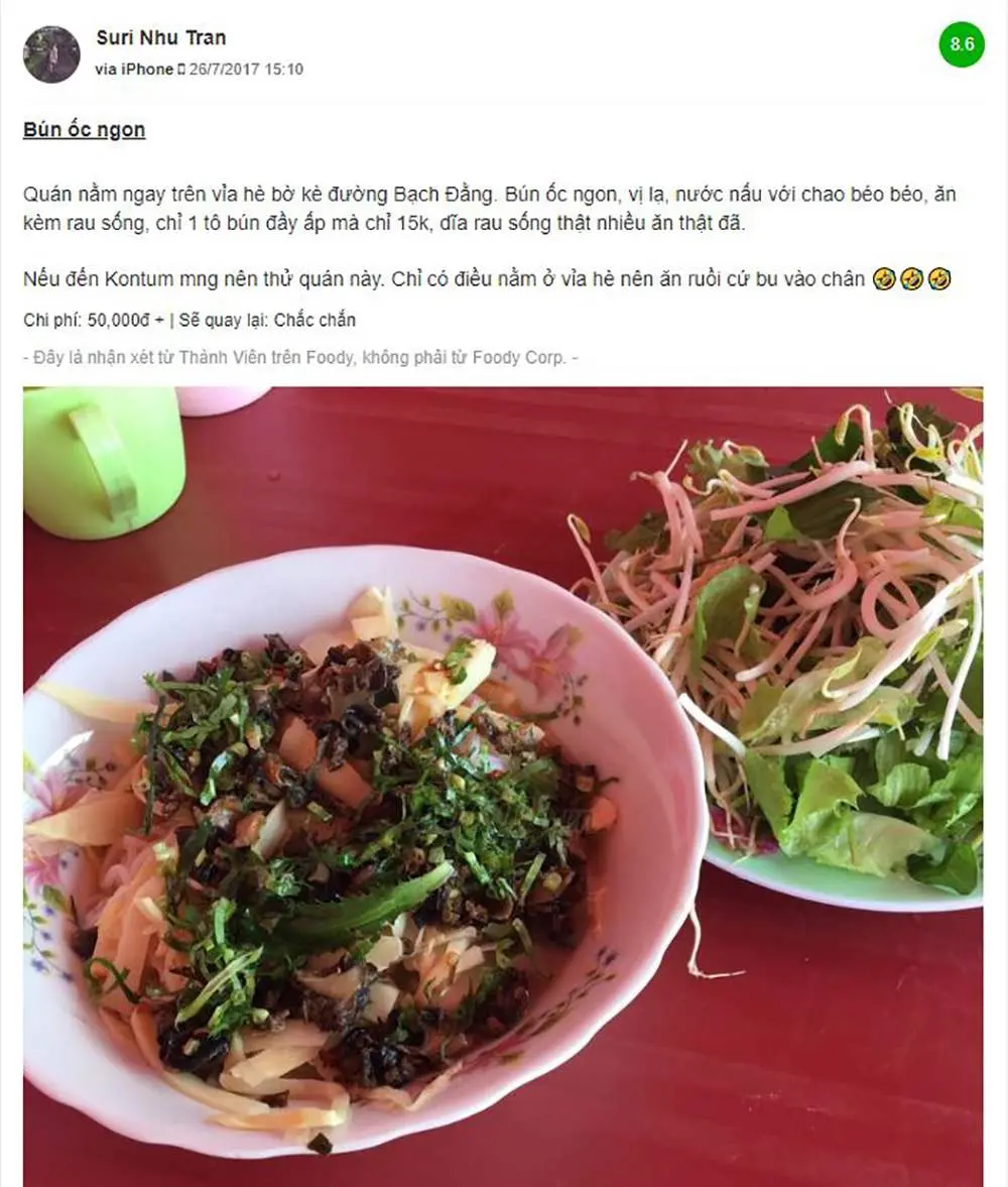 Quán ốc Bờ Kè, quán ăn ngon lâu đời ở Kon Tum 5