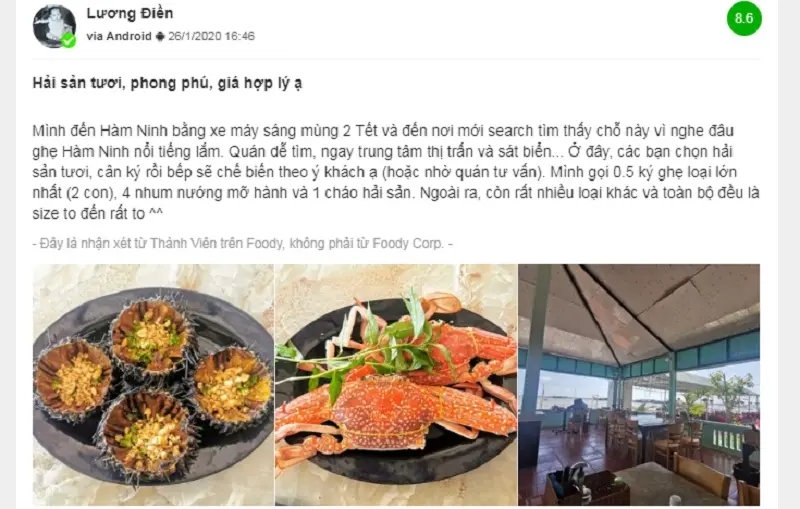 Nh&agrave; b&egrave; hải sản B&eacute; Ghẹ - Nh&agrave; h&agrave;ng hải sản b&igrave;nh d&acirc;n ở l&agrave;ng ch&agrave;i H&agrave;m Ninh 16