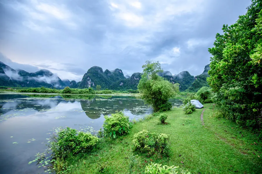 Cắm trại b&ecirc;n Hồ Y&ecirc;n Ph&uacute; chi&ecirc;m ngưỡng bức tranh sơn thủy hữu t&igrave;nh 14