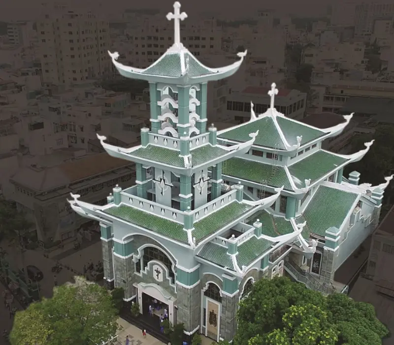 Nhà thờ Giáo xứ Đa Minh - Ba Chuông với kiến trúc Á Đông đặc sắc