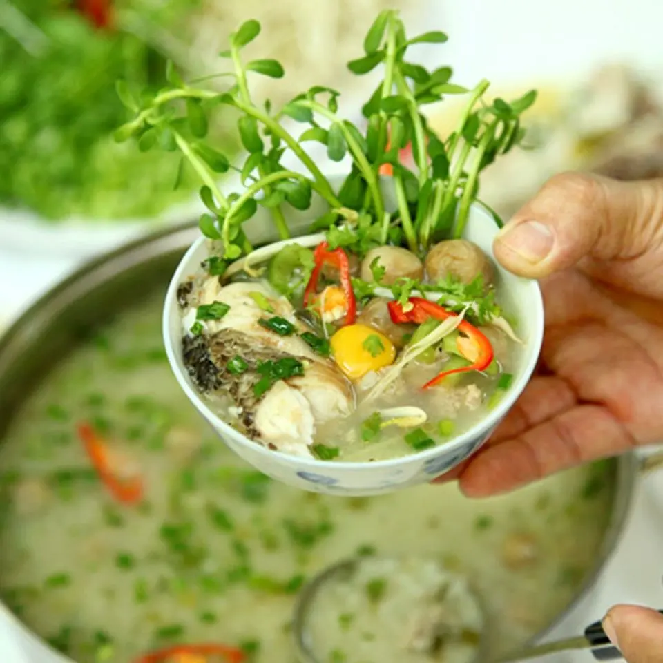 Ch&aacute;o c&aacute; l&oacute;c rau đắng, thức qu&agrave; qu&ecirc; khiến bao người thương nhớ 5