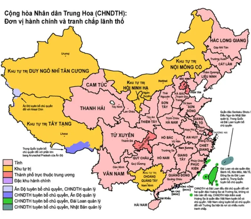 Danh s&aacute;ch c&aacute;c tỉnh của Trung Quốc v&agrave; c&aacute;ch ph&acirc;n chia h&agrave;nh ch&iacute;nh 2